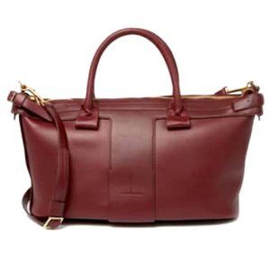 Theory T Bar 100% Real Leather Bag - Color: Claret
